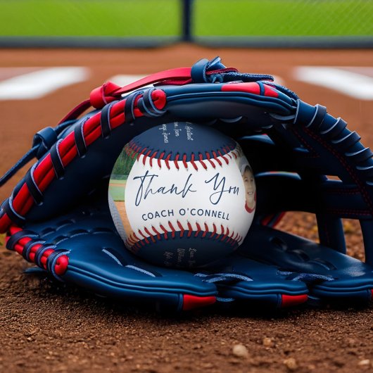 感謝コーチ感謝の写真とチームの名簿 野球ボール