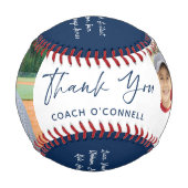 感謝コーチ感謝の写真とチームの名簿 野球ボール (裏面)