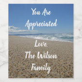 感謝サーフサンドビーチ写真ありがとう ワインラベル (シングルラベル)