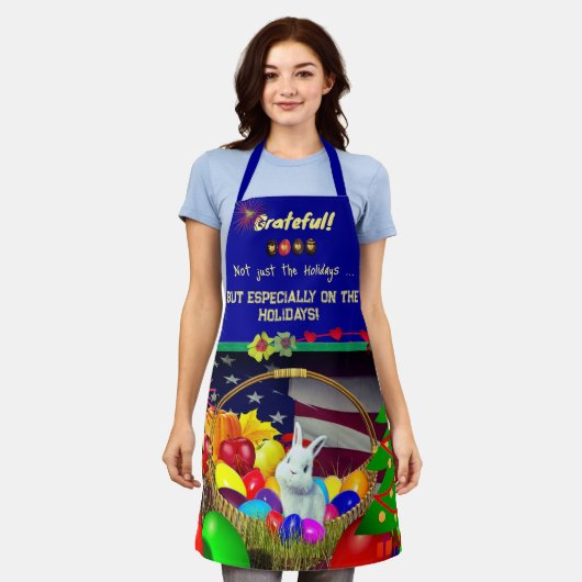 感謝シェフホリデーバニーエプロン エプロン (着用した状態)