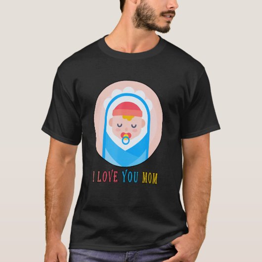 感謝シンプルの型枠と私の母親への私の愛 Tシャツ (正面)