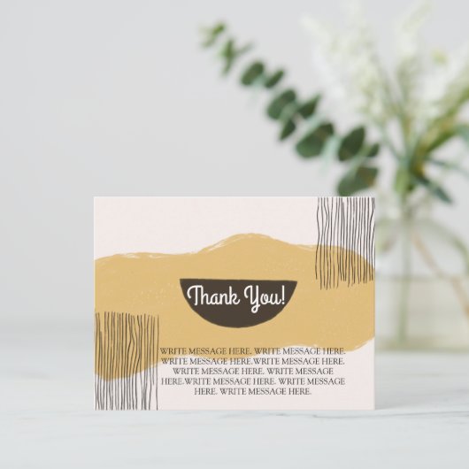 感謝シンプルサンキューカードカスタムメッセージ ポストカード (スタンド正面)