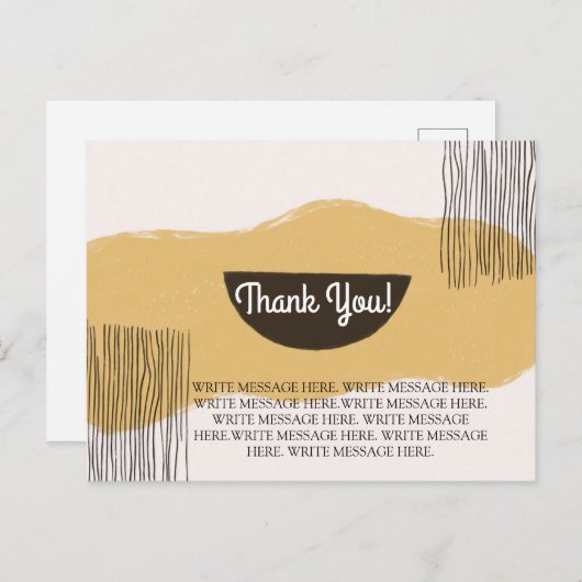感謝シンプルサンキューカードカスタムメッセージ ポストカード (正面/裏面)