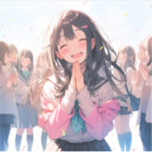 【感謝シール】ありがとうJK|寿司娘 GenerativeAI シール (正面)