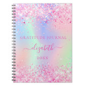 感謝ジャーナルのピンクのホログラフィック名 ノートブック (正面)