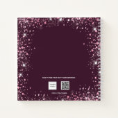 感謝ジャーナルのピンクバーガンディフローラグリッター ノートブック (裏面)