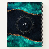 感謝ジャーナルグリーンアゲート金ゴールドグリッター ノートブック (裏面)