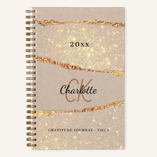 感謝ジャーナルバラ金ゴールドagate beigeモノグラム ノートブック (正面)