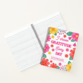 感謝ジャーナル名パーソナライズされたピンク・オレンジ ノートブック (内部)