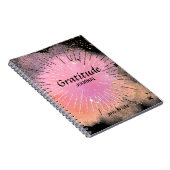 感謝ジャーナル名前をカスタムするピンクブラック ノートブック (右側)