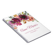 感謝ジャーナル水カラーフローラ名 ノートブック (右側)