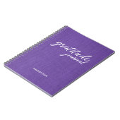 感謝ジャーナル紫リネン写真名前をカスタムする ノートブック (左側)