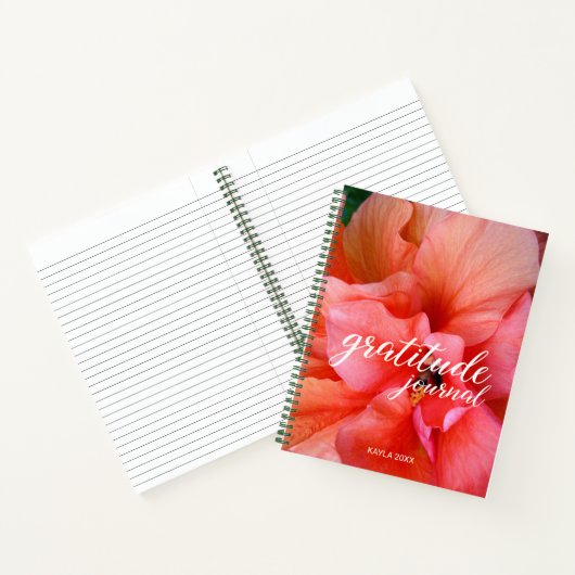 感謝ジャーナル美しい花と名前をカスタムする ノートブック (内部)