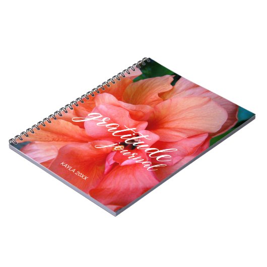 感謝ジャーナル美しい花と名前をカスタムする ノートブック (左側)