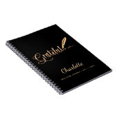 感謝ジャーナル黒金ゴールドエレガントスクリプト名 ノートブック (右側)
