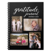 感謝ジャーナル4フォトコラージュon Black ノートブック (正面)