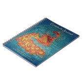 感謝ジャーナル: 金著孔雀の絹の絵画 ノートブック (左側)