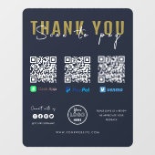 感謝スキャンしてロゴを支払うQRコード支払いネイビー ウィンドウサイン (シート)