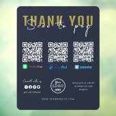 感謝スキャンしてロゴを支払うQRコード支払いネイビー ウィンドウサイン (シート3)