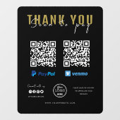 感謝スキャンしてロゴを支払うQRコード支払い黒 ウィンドウサイン (シート)