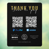 感謝スキャンしてロゴを支払うQRコード支払い黒 ウィンドウサイン (シート3)