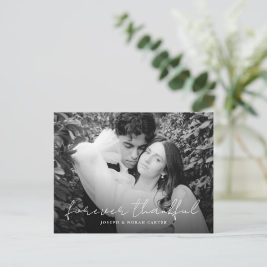 感謝スタイリッシュの気持ちを永遠に表す結婚スクリプト ポストカード (スタンド正面)