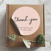 感謝ステッカー | 薄いバラ色のピンク ラウンドシール