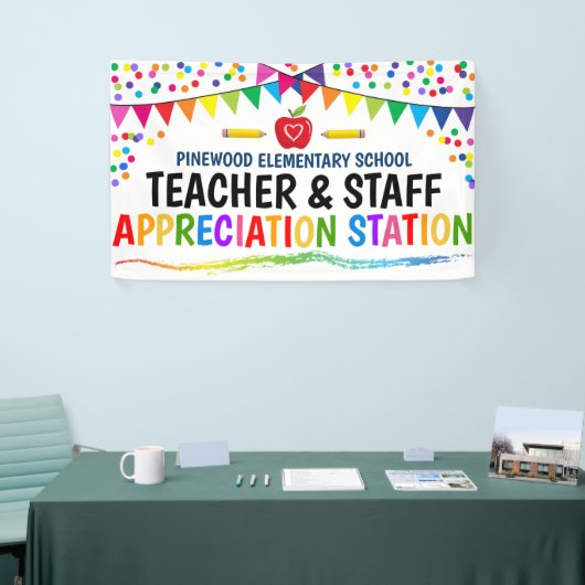 感謝ステーションスクール先生サンキューサイン 横断幕 (トレードショー)