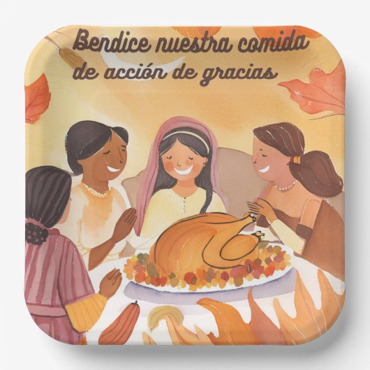感謝スペインの祈りの言葉 ペーパープレート (正面)
