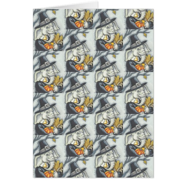 感謝ゾウ、巡礼者グリーティングカー空白のド (正面)