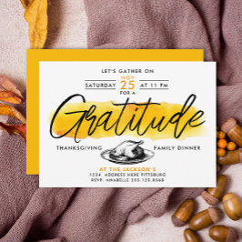 感謝トルコ感謝祭ディナーウォーター色 招待状