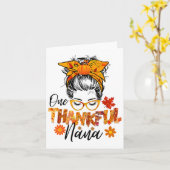 感謝ナナのための女性の秋感謝Thanksgiving Messy Bu カード (黄色い花)