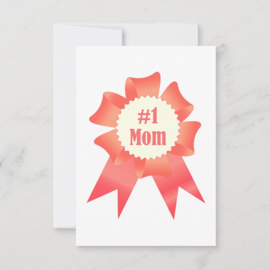 感謝ナンバーワンマザー受賞者のリボン サンキューカード (正面)