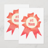 感謝ナンバーワンマザー受賞者のリボン サンキューカード (正面/裏面)