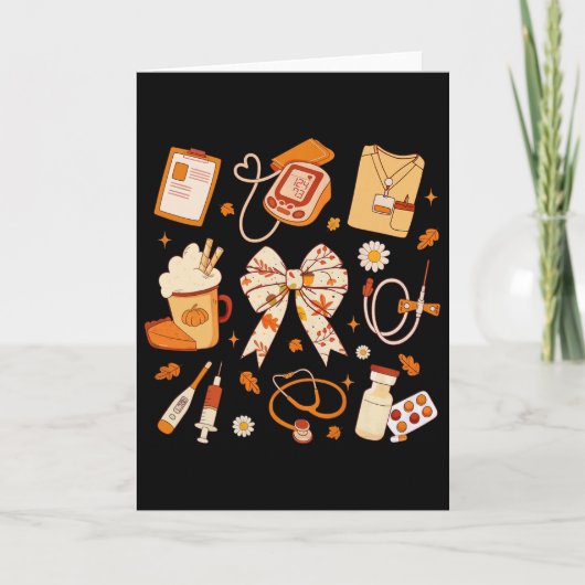 感謝ナース秋聴診器コケットボー感謝してい カード (正面)