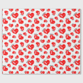 感謝ナース評価ハートパターン ラッピングペーパー (フラット)