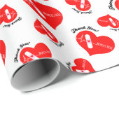 感謝ナース評価ハートパターン ラッピングペーパー (ロールコーナー)