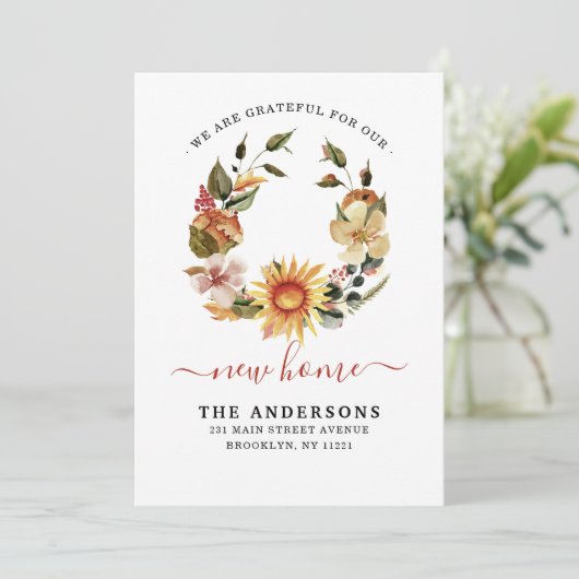 感謝ニューホーム引っ越しました秋リース移動 案内状 (スタンド正面)