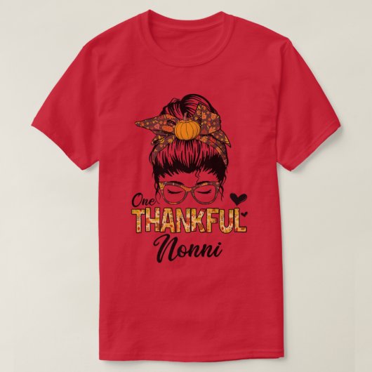 感謝ノニおもしろいメッシーバン秋秋の感謝祭 Tシャツ (デザイン正面)