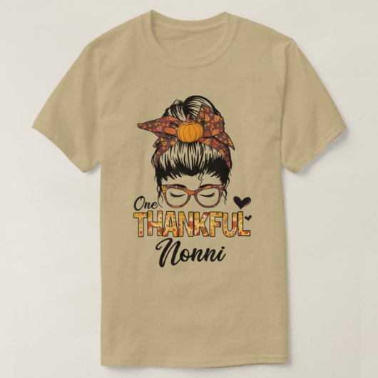 感謝ノニおもしろいメッシーバン秋秋の感謝祭 Tシャツ (デザイン正面)