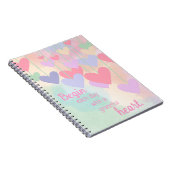 感謝ハートピンクグリーン紫の感謝グラデーションの気持ち ノートブック (右側)