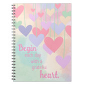 感謝ハートピンクグリーン紫の感謝グラデーションの気持ち ノートブック (正面)