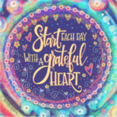 感謝ハート勇気付けられるかわいらし刺激 シール (正面)