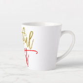 感謝ハート感謝引用文スクリプトレッド金ゴールド カフェラテマグ (右)