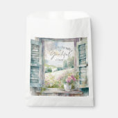 感謝ハート水色フローラ窓 フェイバーバッグ (正面)