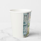 感謝ハート水色フローラ窓 紙コップ (右)