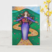 感謝ハート カード (黄色い花)