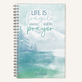 感謝バイブル祈りの言葉ジャーナル青い水色 ノートブック (正面)