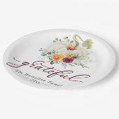 感謝バーガンディフローラカボチャ感謝祭 ペーパープレート (アングル)