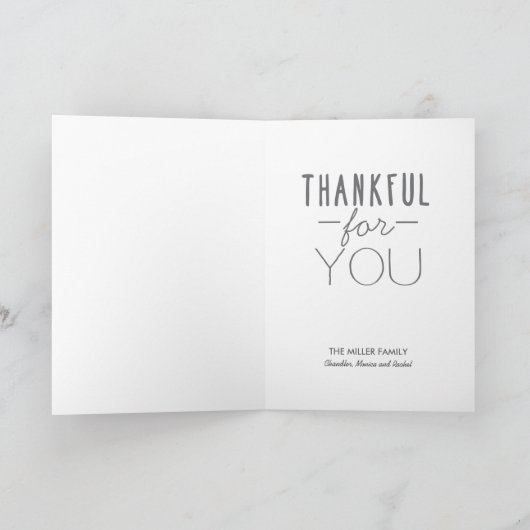 感謝パーソナライズされたの七面鳥 シーズンカード (内部)